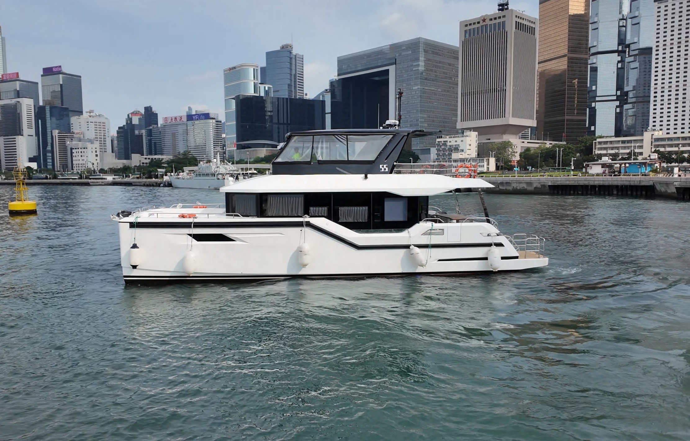 OBLUE 55 underway in Victoria Harbour, Hong Kong